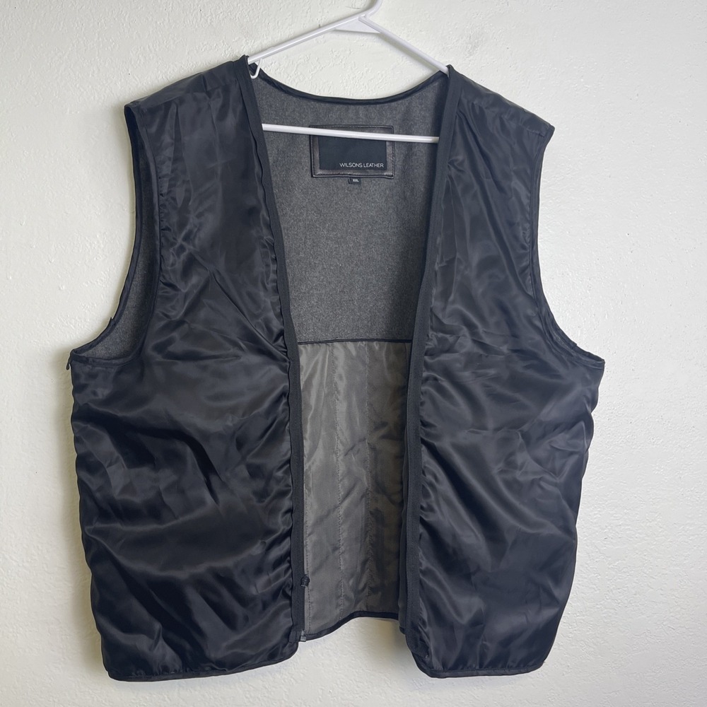Wilsons Leather Vest Liner Mens XXL Quilted Thinsulate Ultra Insulated Zip